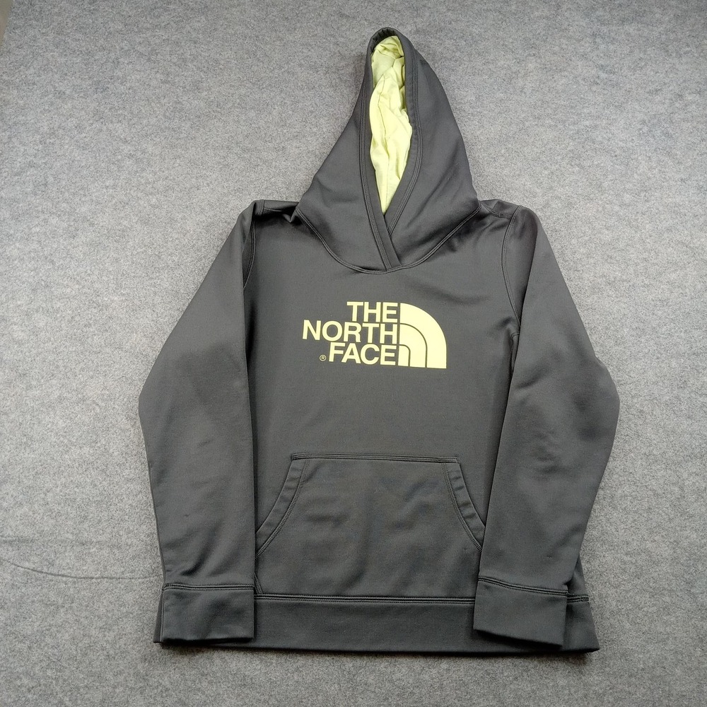 The North Face Hoodie Womens Large Gray Fleece Sweatshirt Kangaroo Pocket